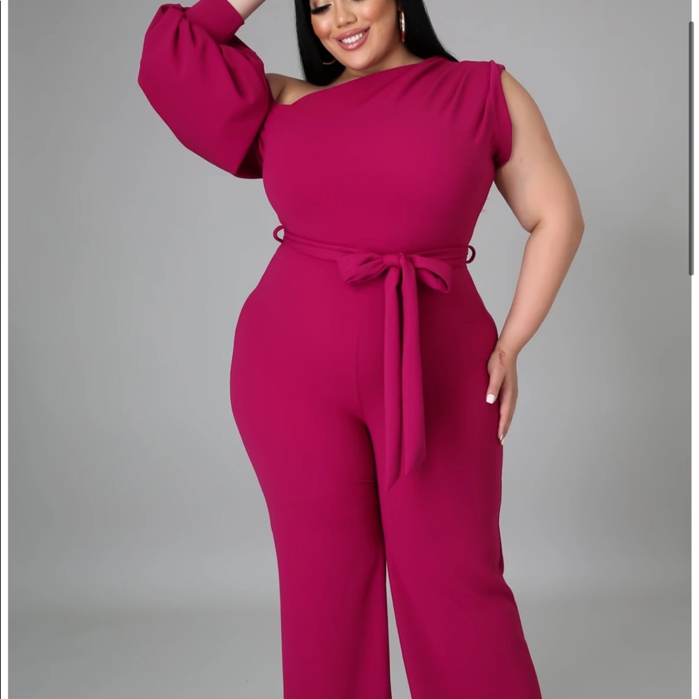 This jumpsuit is so beautiful and flattering